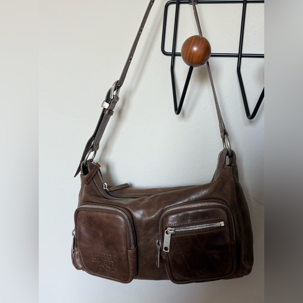 Marge Sherwood Outpocket Hobo in Brown Vintage Leather